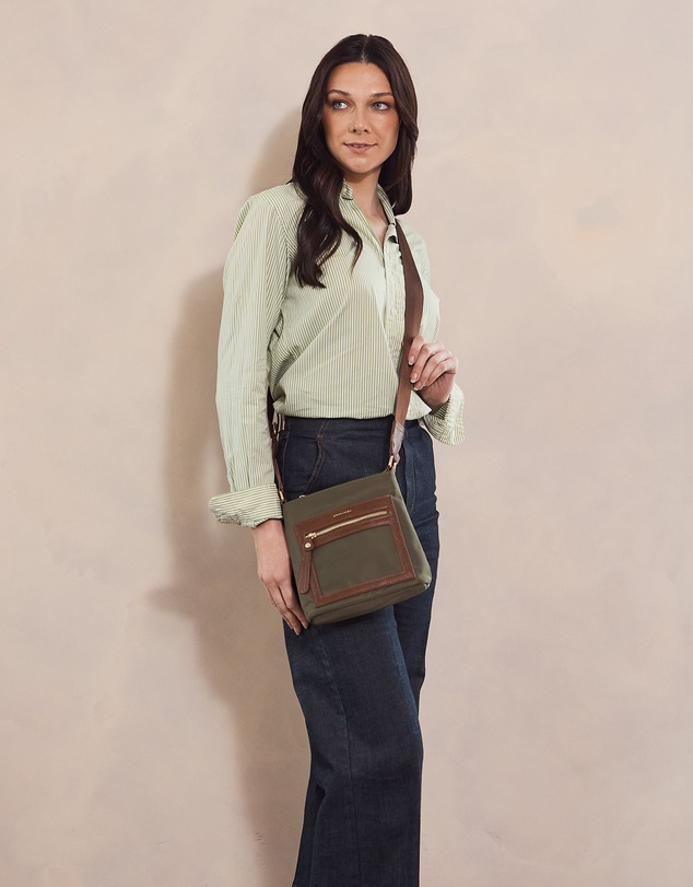 Pierre Cardin - Pierre Cardin RFID Lightweight Nylon Crossbody Bag