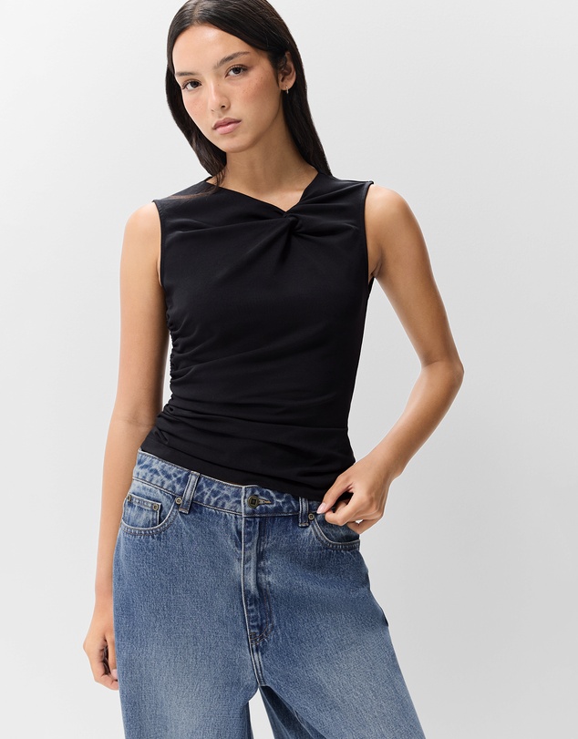 UNISON - Knot Detail Sleeveless Tee