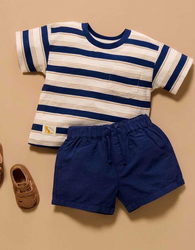 Purebaby - Striped Relaxed Tee -Kids-Babies