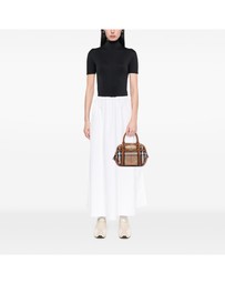 Pre-Loved by Azura Reborn - Pre-Loved Small Leather Trimmed House Check Canvas Bridle Orchard Satchel