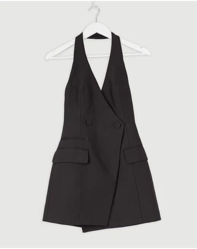 Revibe - Repaired Shona Joy Otis Tailored Wrap Mini Dress - AU 6