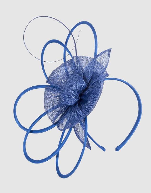 Max Alexander - Sinamay Blue Flower Racing Fascinator