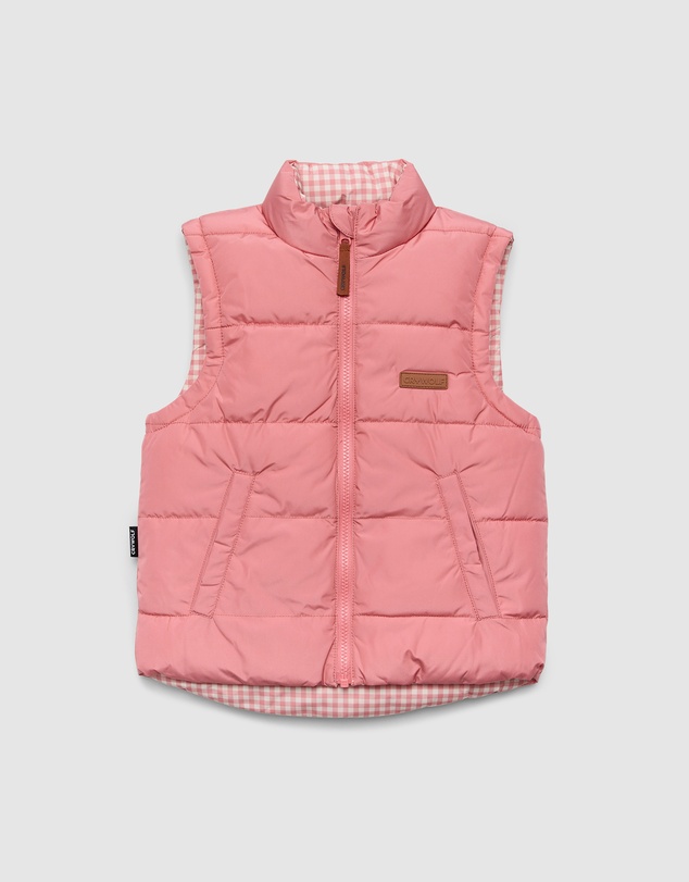 Crywolf - REVERSIBLE ECO-VEST Rose Gingham