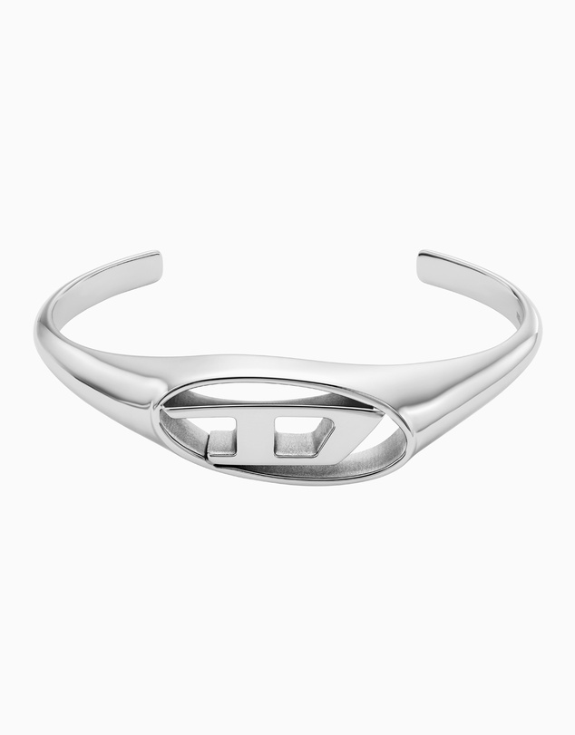 Diesel - Oval D Logo Silver Tone Bracelet