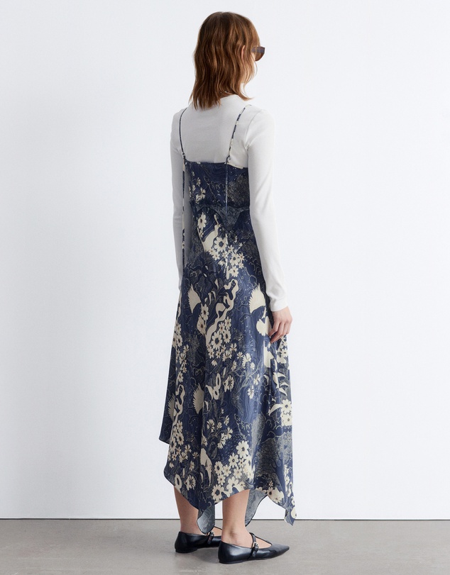 & Other Stories - Asymmetrical Satin Slip Midi Dress
