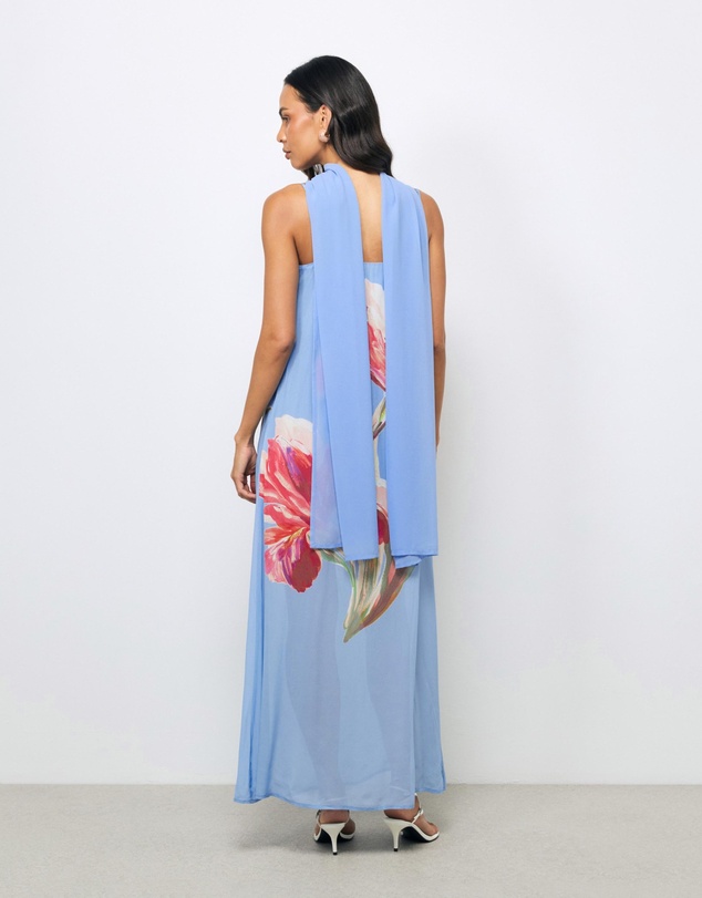 Revibe - Repaired AERE Rosalee Scarf Maxi Dress - AU 12