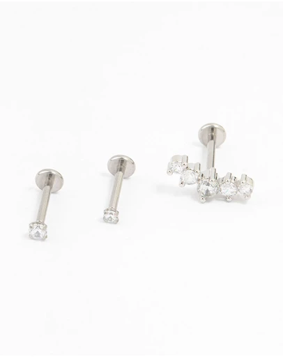 Lovisa - Surgical Steel Round Crawler Flat Backs 3-Pack