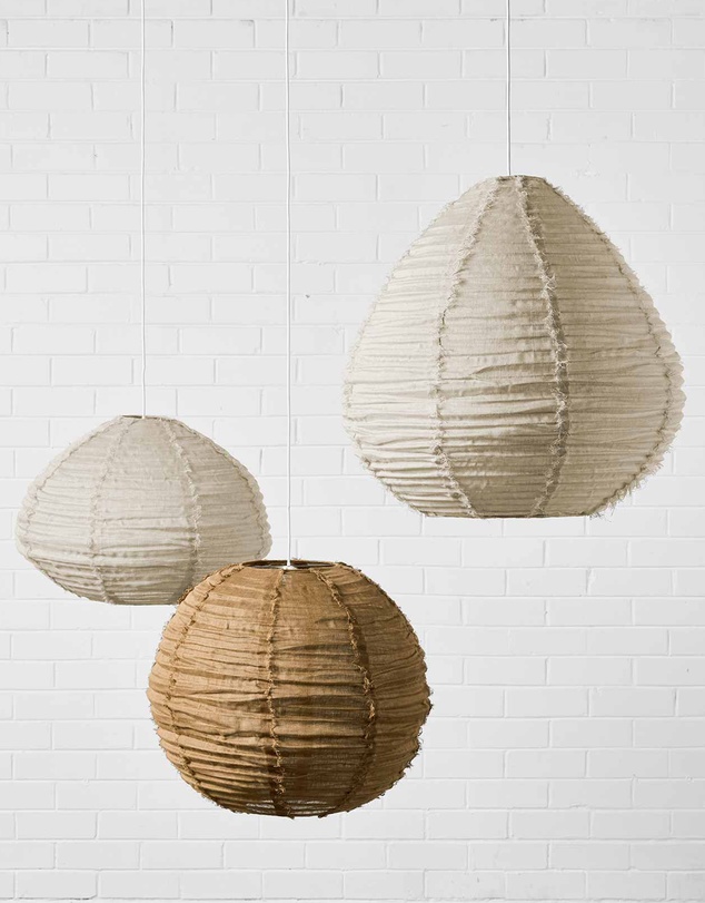 Aura Home - Cloud Fringed Linen Ball Pendant Shade