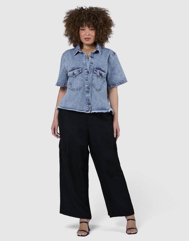 Indigo Tonic - Melissa Cropped Denim Shacket