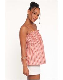 Petal & Pup - Carson Pleated Top - Peach Stripe