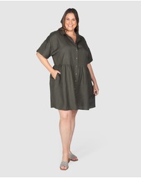 Love Your Wardrobe - Liv Button Front Linen Dress
