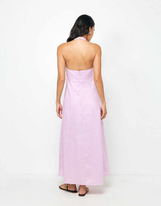 AERE - Lacey Halter Linen Dress