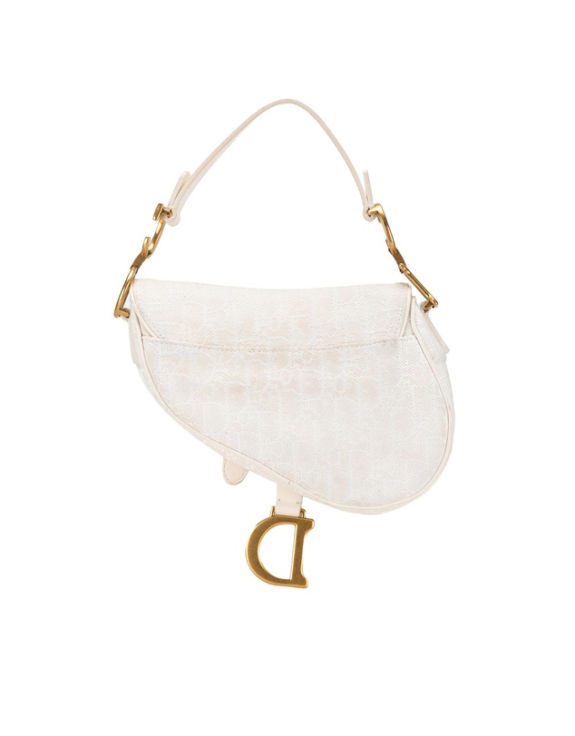 Pre-Loved by Azura Reborn - Pre-Loved dior Elegant Textile Saddle Bag with Top Handle for Stylish Everyday Use