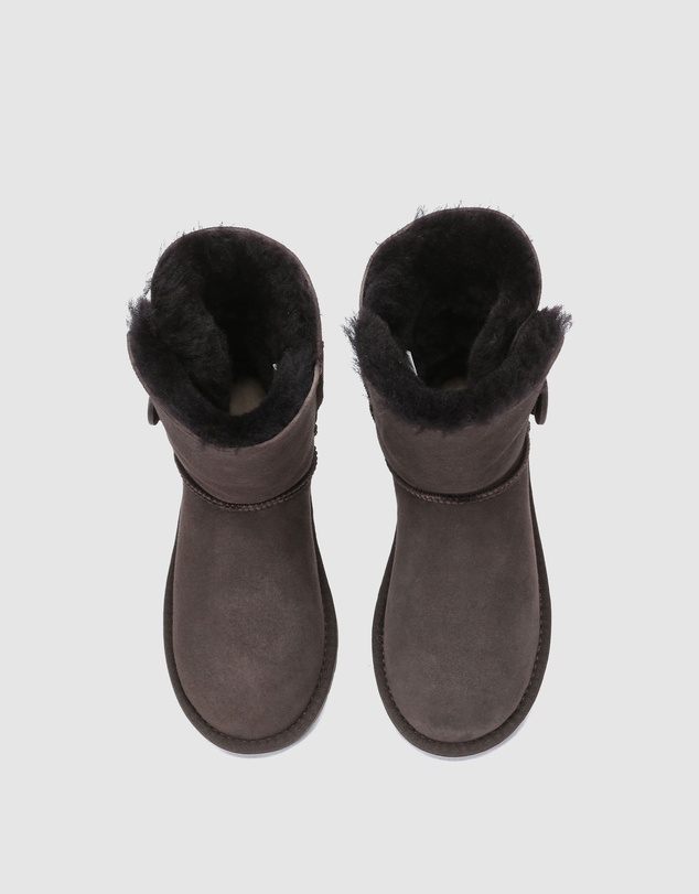 EVERAU - Australian Shepherd Ugg Short Button Sheepskin Upper UGG Boots
