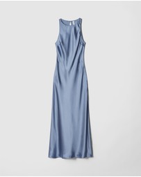 & Other Stories - Sleeveless Satin Midi Dress