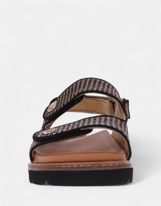 Mia Vita - Dakota Slingback Sandal - Black Raffia