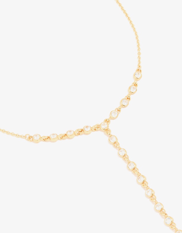 Lovisa - Gold Plated Bezel Cubic Zirconia Y-Necklace