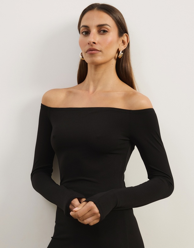 Atmos&Here - Hanna Long Sleeve Off-Shoulder Maxi Dress