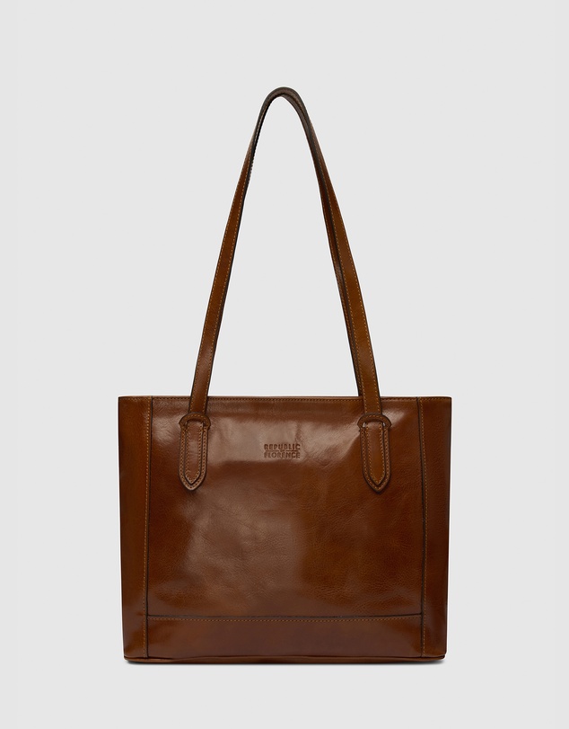 Florence - The Amelia Tan Leather Tote Work Bag