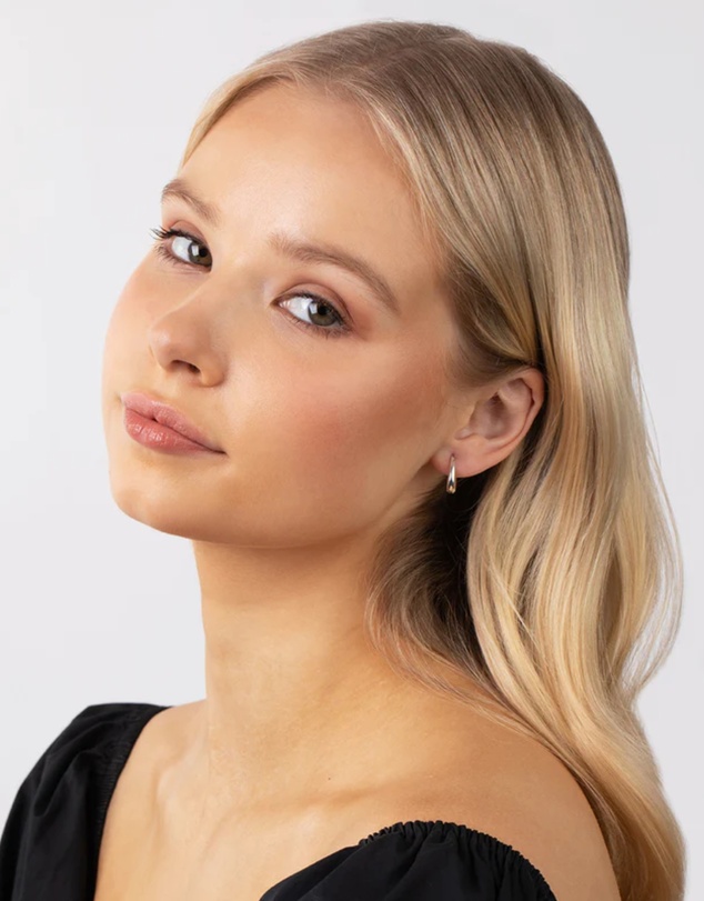 Lovisa - Sterling Silver Oval Drop Huggie Earrings