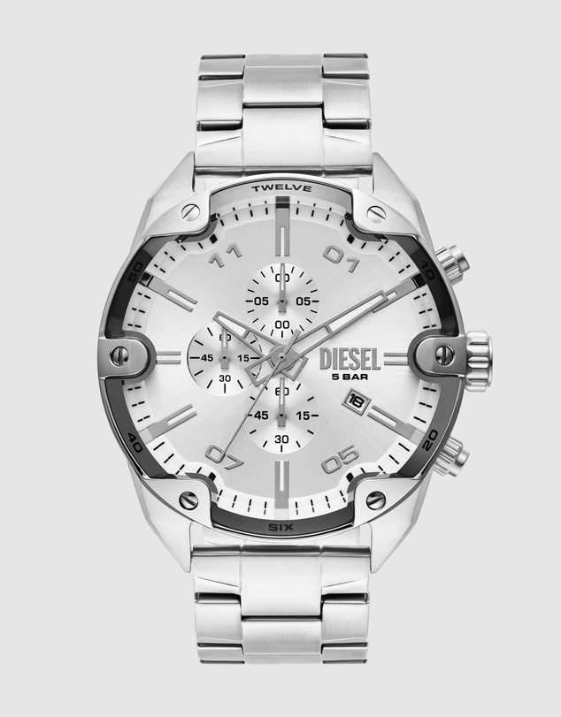 Diesel - Spiked Silver Tone Chronograph Watch