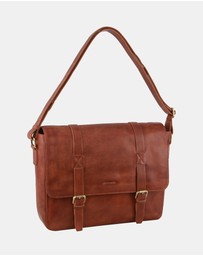 Pierre Cardin - Pierre Cardin Men's Rustic Leather Computer Satchel
