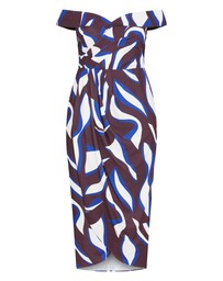 City Chic - Claire Print Off Shoulder Dress