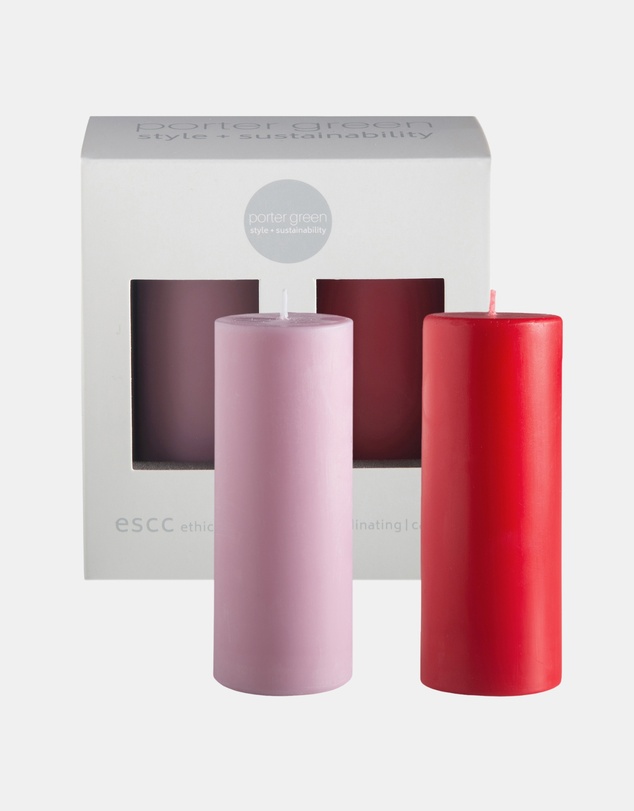 porter green - escc small pillar candle soy-blend unscented candles