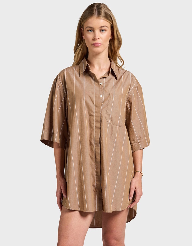 Academy Brand - Alma Stripe Poplin Shirt Dress