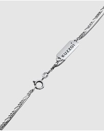 Kuzzoi - ICONIC EXCLUSIVE - Necklace Men Layer Figaro Venetian in 925 Sterling Silver Oxidised