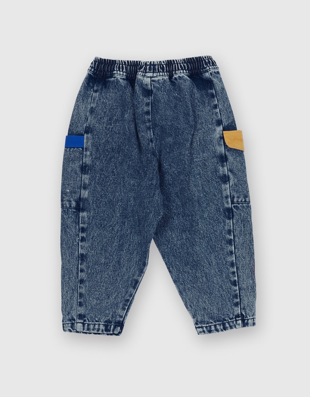 Goldie + Ace - Kit Colour Block Denim Pocket Pants - Babies-Kids