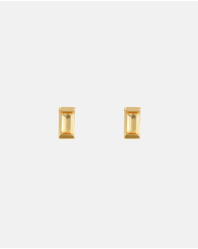 Kirstin Ash - Baguette Birthstone Studs November - Citrine