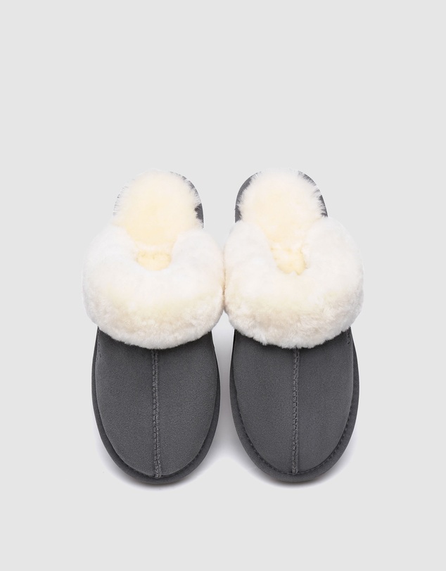 EVERAU - Australian Shepherd Ugg Muffin Slipper Cow Suede Upper House Shoes
