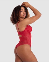 Bras N Things - Bethany Underwire Bodysuit - Red