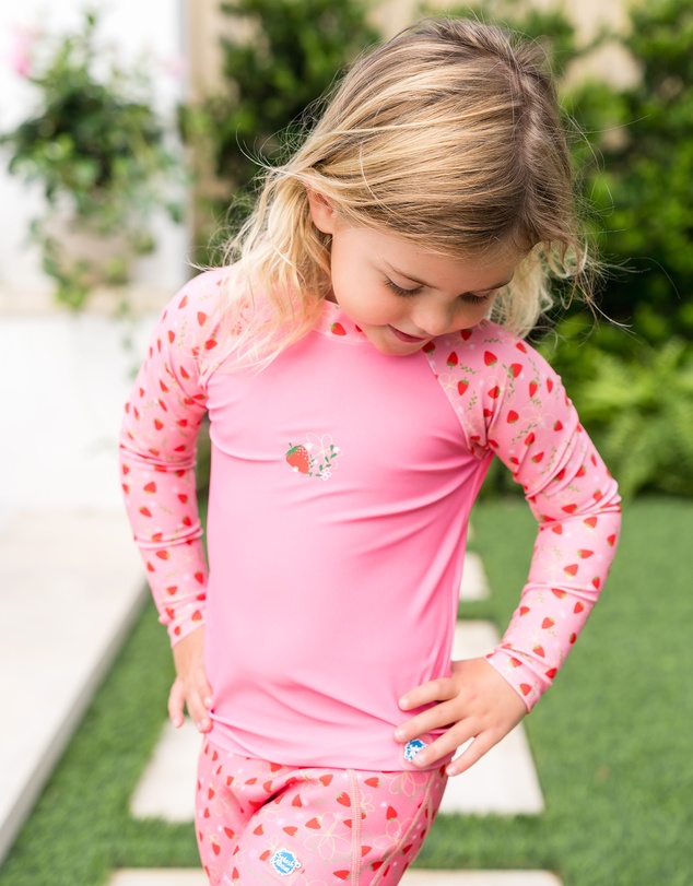 Splash About - Long Sleeve Rashies - Strawberry Field & Pink