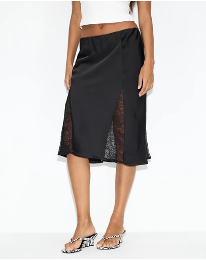 Dazie - Sadie Midi Lace Insert Skirt