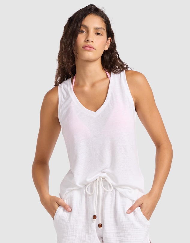 Seafolly - Slub Linen V Neck Tank Top