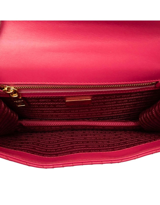 Pre-Loved by Azura Reborn - Pre-Loved Soft Calf Chevron Impunture Turn Lock Chain Crossbody