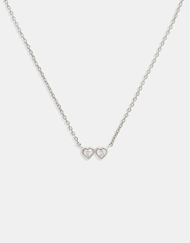 SAINT VALENTINE - Two Of A Kind Heart Necklace - Silver