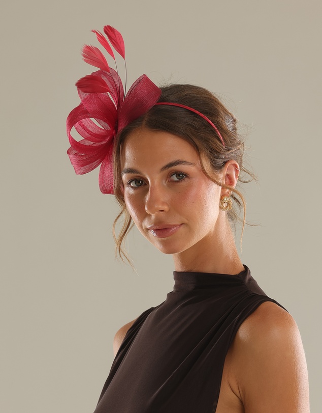 Morgan & Taylor - Nyla Fascinator in Burgundy Red