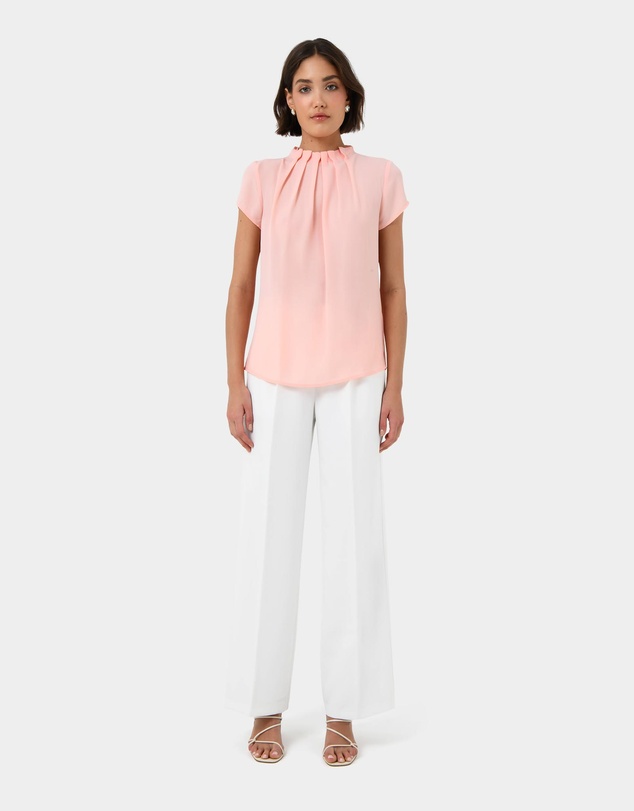 Forcast - Olivia Pleated High Neck Top