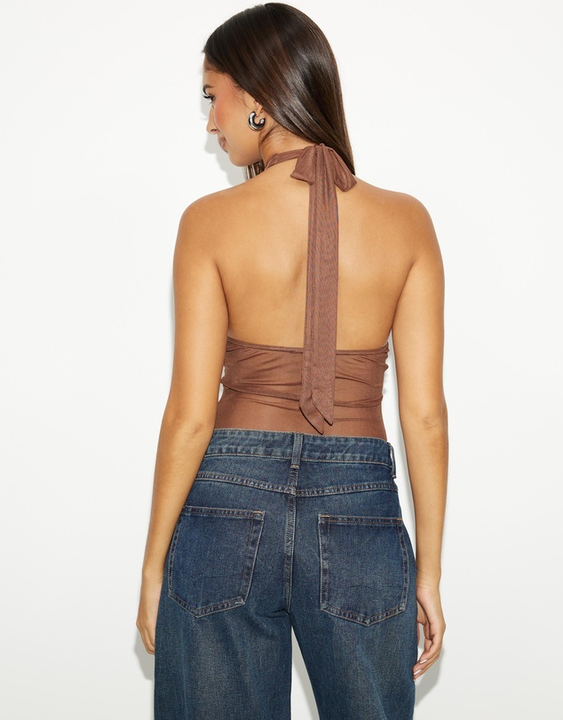 Dazie - Orchid Mesh Halter Bodysuit