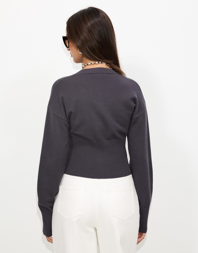 Dazie - Mira Cinched Waist Button Up Cardigan