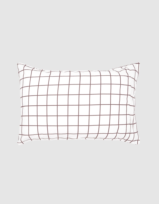 Bambury - Grid Boysenberry Flannelette Sheet Set Split King