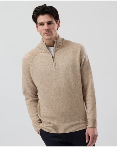 Wayver - Half Zip Wool Blend Knit