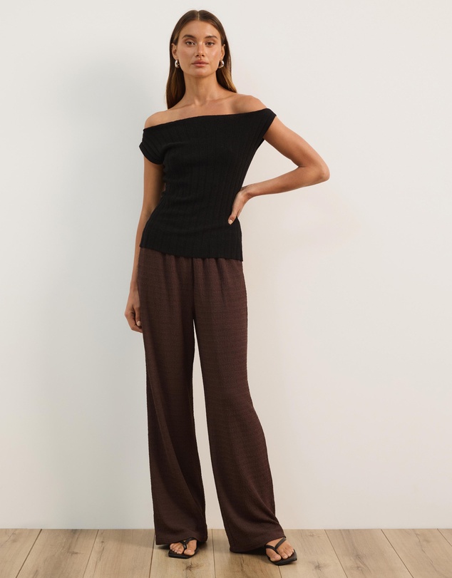 Atmos&Here - Alba Textured Wide Leg Pants