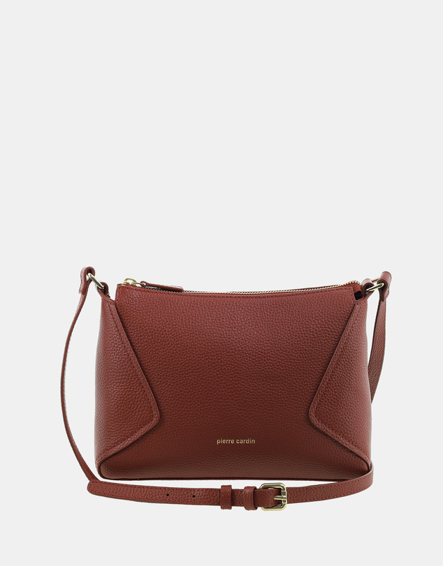 Pierre Cardin - Pierre Cardin Genuine Leather Soft Pebbled Crossbody Bag