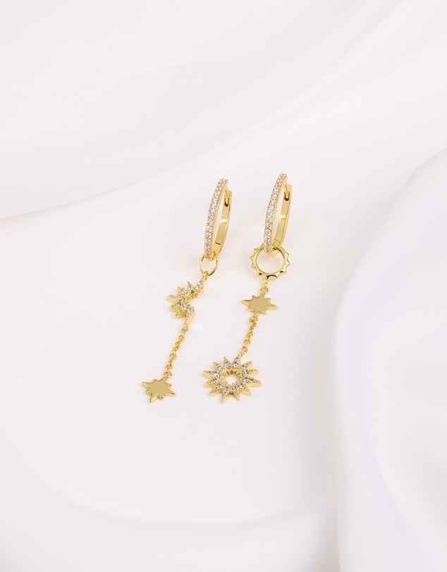 Wanderlust + Co - Sunlit Nova Gold Drop Earrings