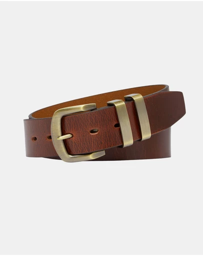 Buckle - Jackaroo. Australian Made Full Grain Natural Leather Belt. 38mm width.