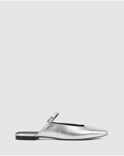 Silver Metallic Leather